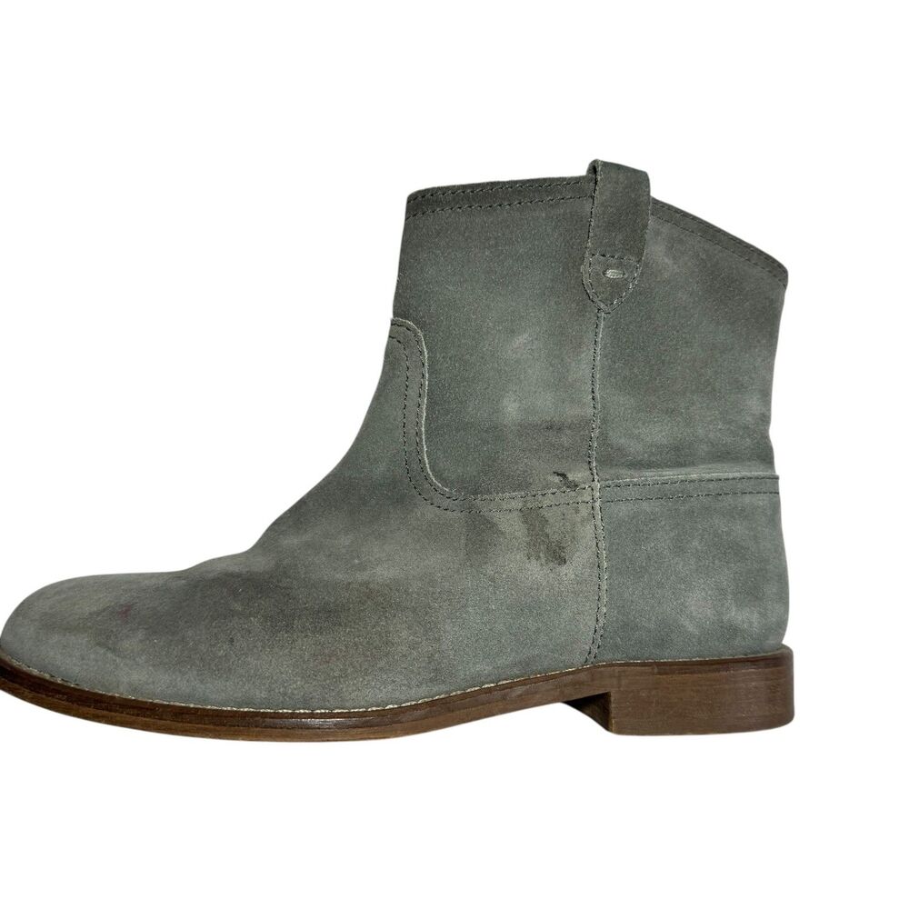 Madewell Size 7 The Pull On Ankle Boot Techno Grey Suede Leather Western Boho